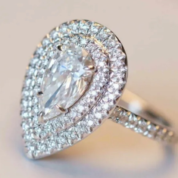 Neiman Marcus Jewelry - Gorgeous 3.75 ct. t.w. Pear & Round Cut Double Halo Ring